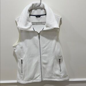 Calvin Klein Performance White Fleece Vest with Zip Pockets